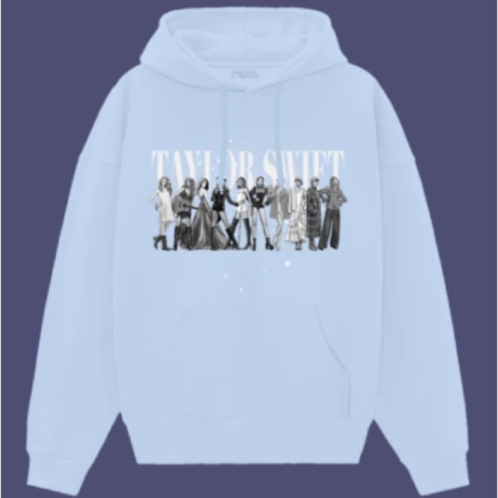 Taylor swift light blue eras collection hoodie size large
